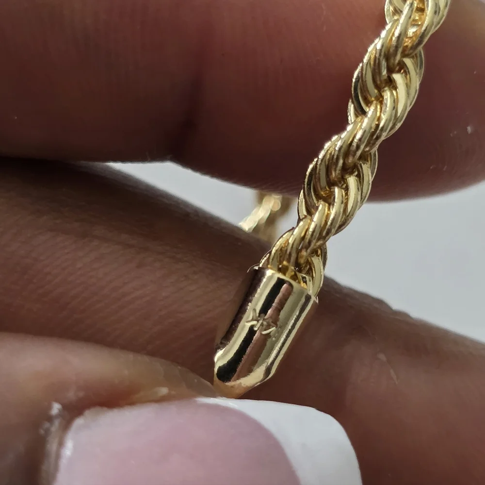 14K Yellow Gold Rope 5mm Italy  Chain Twist Link Necklace Hollow Thick New 23G - Picture 6 of 8